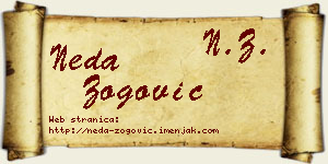 Neda Zogović vizit kartica